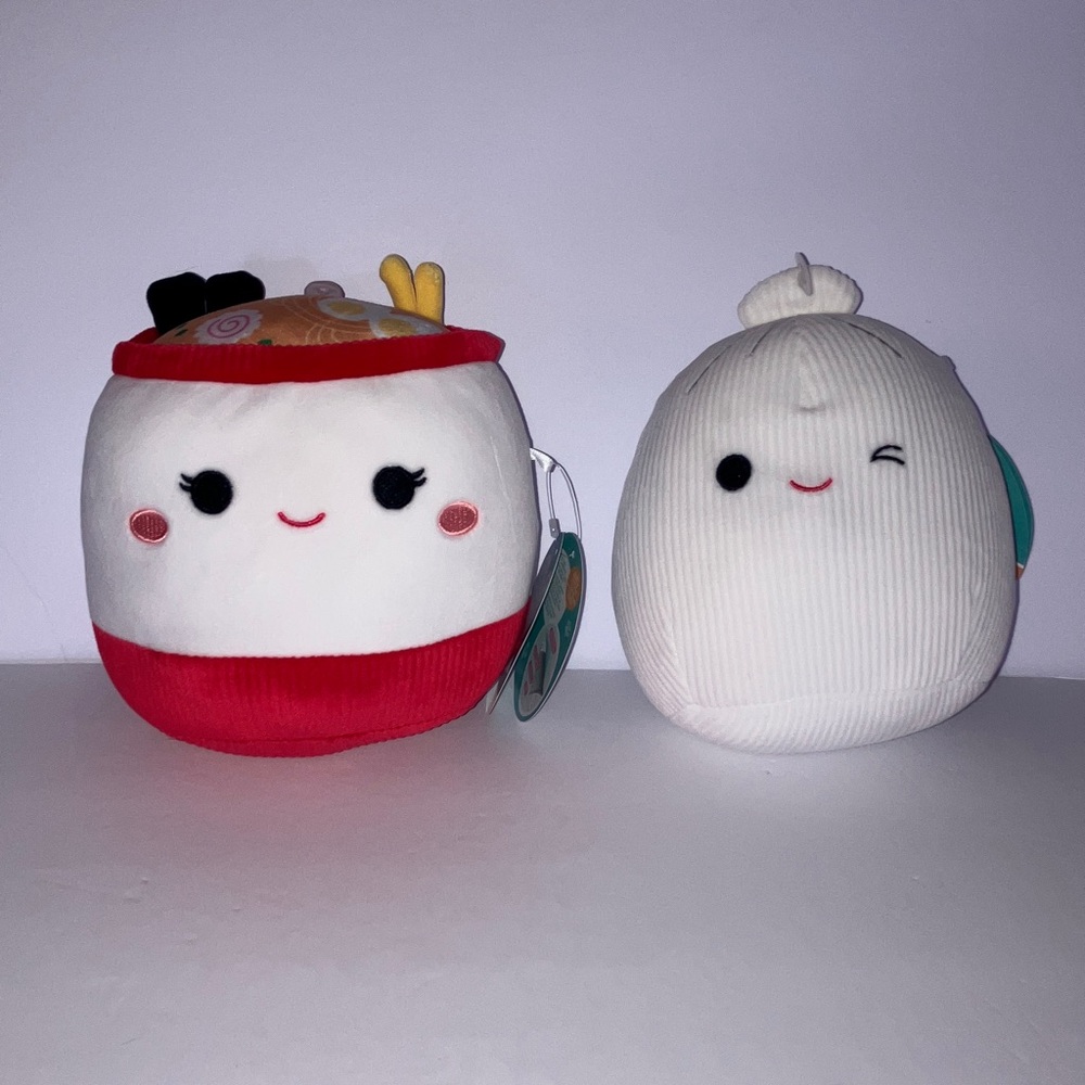 Squishmallow Dog Toys Raisy and Dash that Squeaks and Crinkle‎ 8”